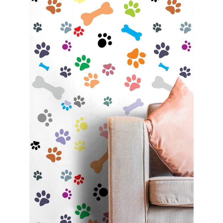 Papel de Parede Animal Print Dogs Patas e Ossinhos