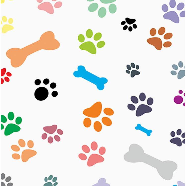 Papel de Parede Animal Print Dogs Patas e Ossinhos