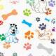 Papel de Parede Animal Print Dogs e Cat Patas e Ossinhos
