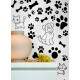 Papel de Parede Animal Print Dogs e Cat Patas e Ossinhos PB