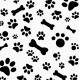 Papel de Parede Animal Print Dogs Patas e Ossinhos PB