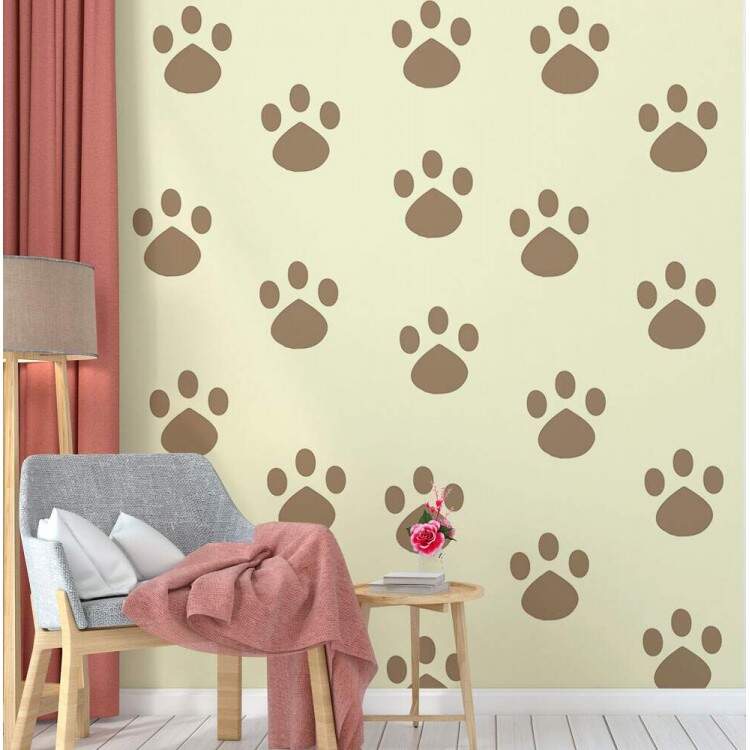 Papel de Parede Animal Print Pegadas de Cachorro