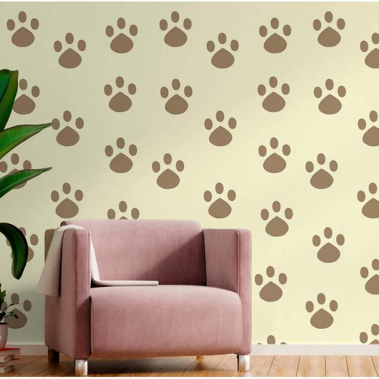 Papel de Parede Animal Print Pegadas de Cachorro