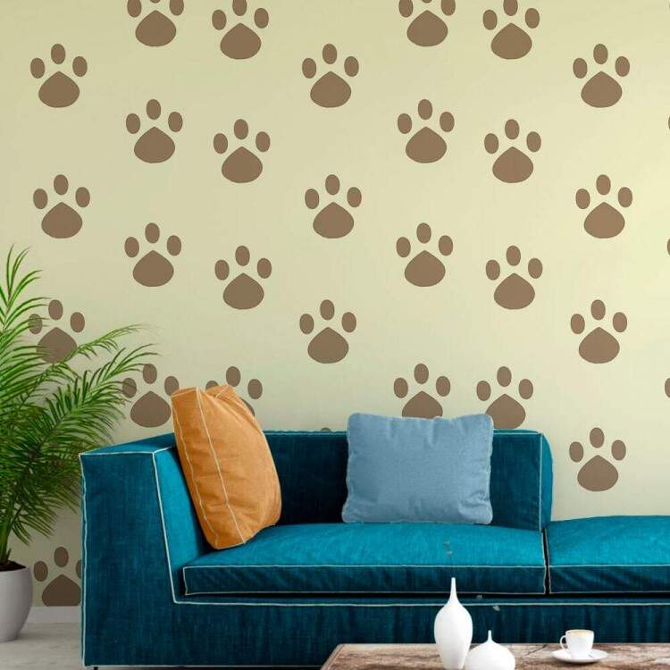 Papel de Parede Animal Print Pegadas de Cachorro