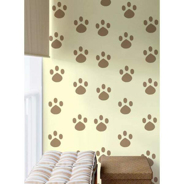 Papel de Parede Animal Print Pegadas de Cachorro