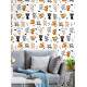 Papel de Parede Animal Print Gatinhos Coloridos