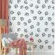 Papel de Parede Animal Print Patinhas Preto e Branco