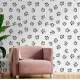 Papel de Parede Animal Print Patinhas Preto e Branco