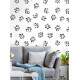 Papel de Parede Animal Print Patinhas Preto e Branco
