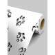 Papel de Parede Animal Print Patinhas Preto e Branco