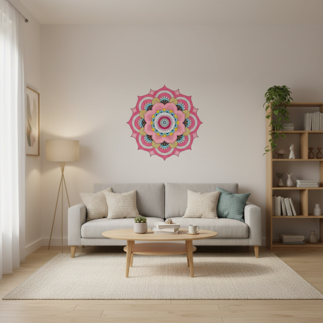Adesivo de Parede Mandala Colorida 32