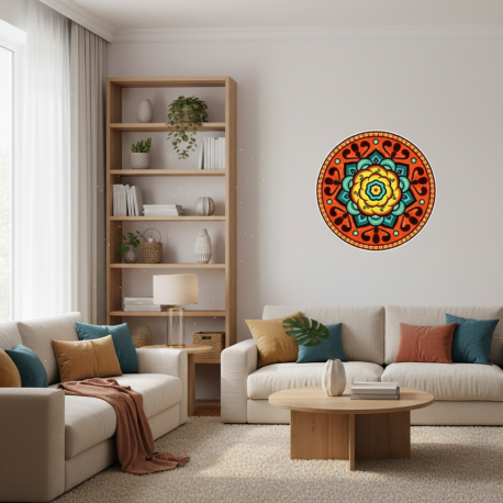 Adesivo de Parede Mandala Colorida 19