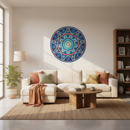 Adesivo de Parede Mandala Colorida 23