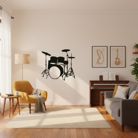 Adesivo de Parede Instrumento Musical Bateria