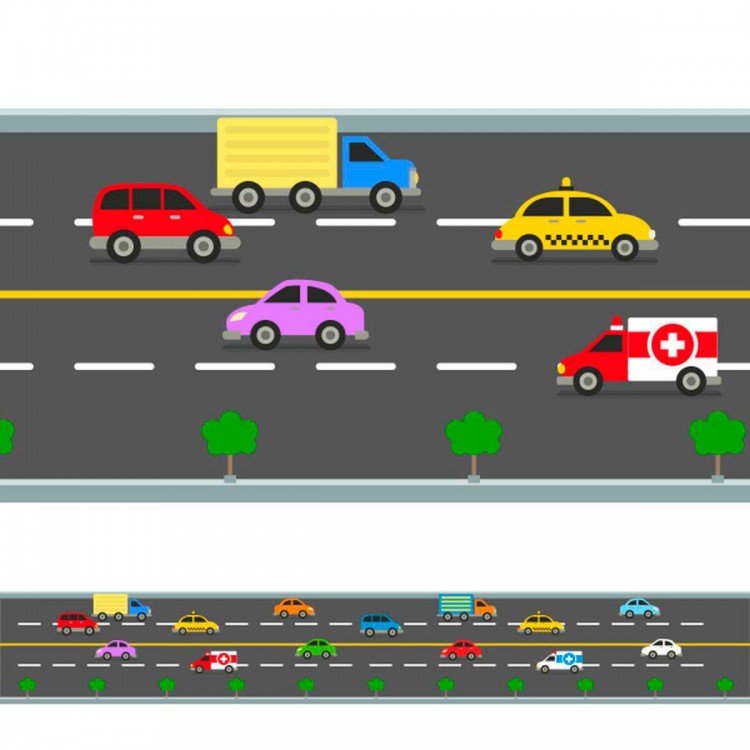 Adesivo Decorativo Faixa Infantil Pista De Carros