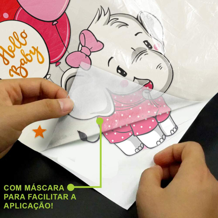 Adesivo de Parede Infantil Elefantinha com Bales