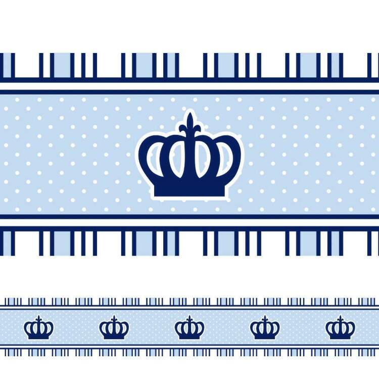 Adesivo decorativo faixa Infantil Coroa prncipe azul
