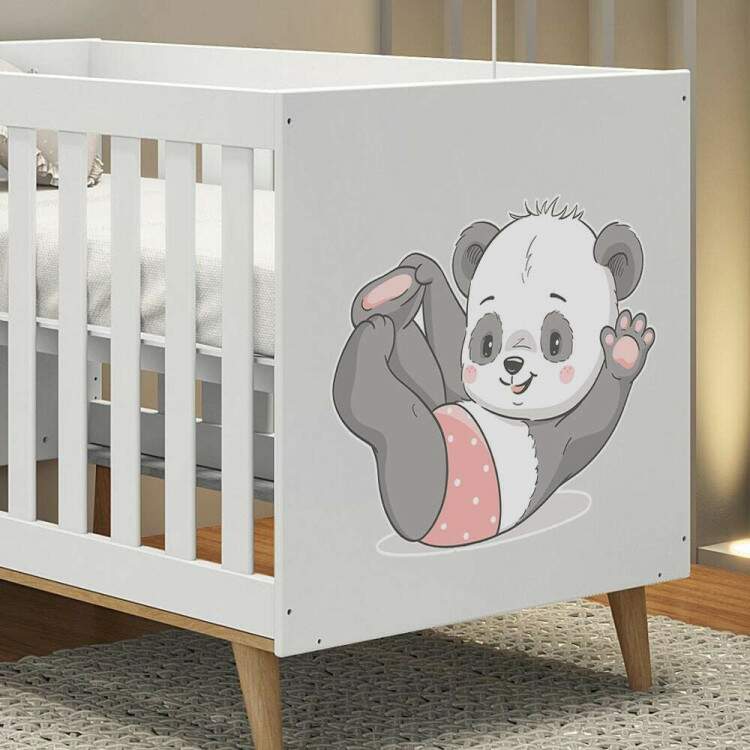 Adesivo de Parede Infantil Pandinha Baby de Rosa