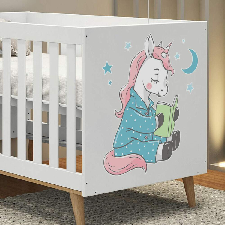 Adesivo de Parede Infantil Unicornio Lendo