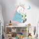 Adesivo de Parede Infantil Unicornio Lendo