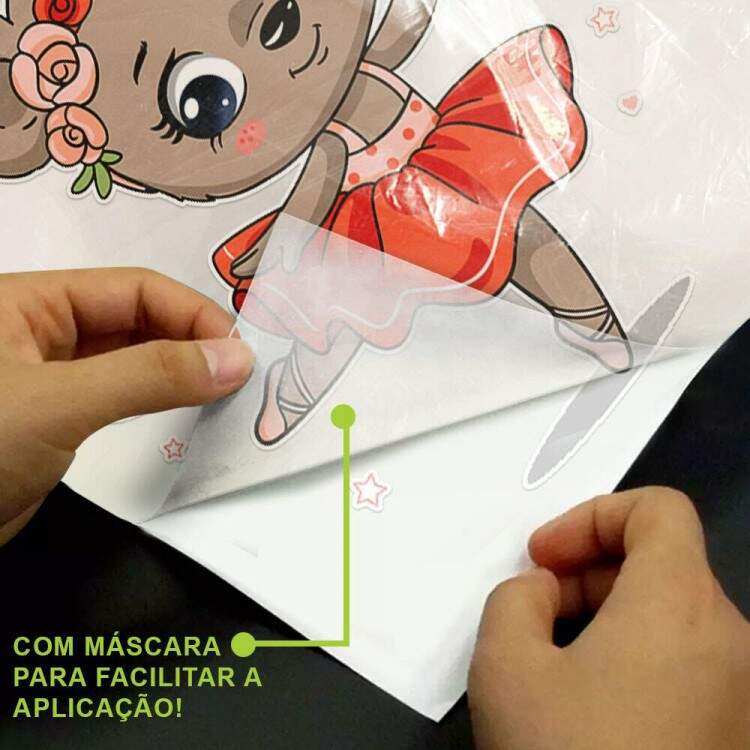 Adesivo de Parede Infantil Ursinha Bailarina