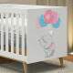 Adesivo de Parede Infantil Elefantinho com Bal�es Azul e Rosa