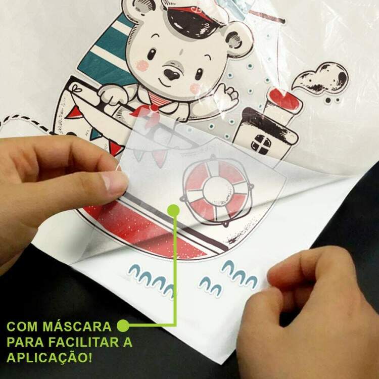 Adesivo de Parede Infantil Ursinho no Navio