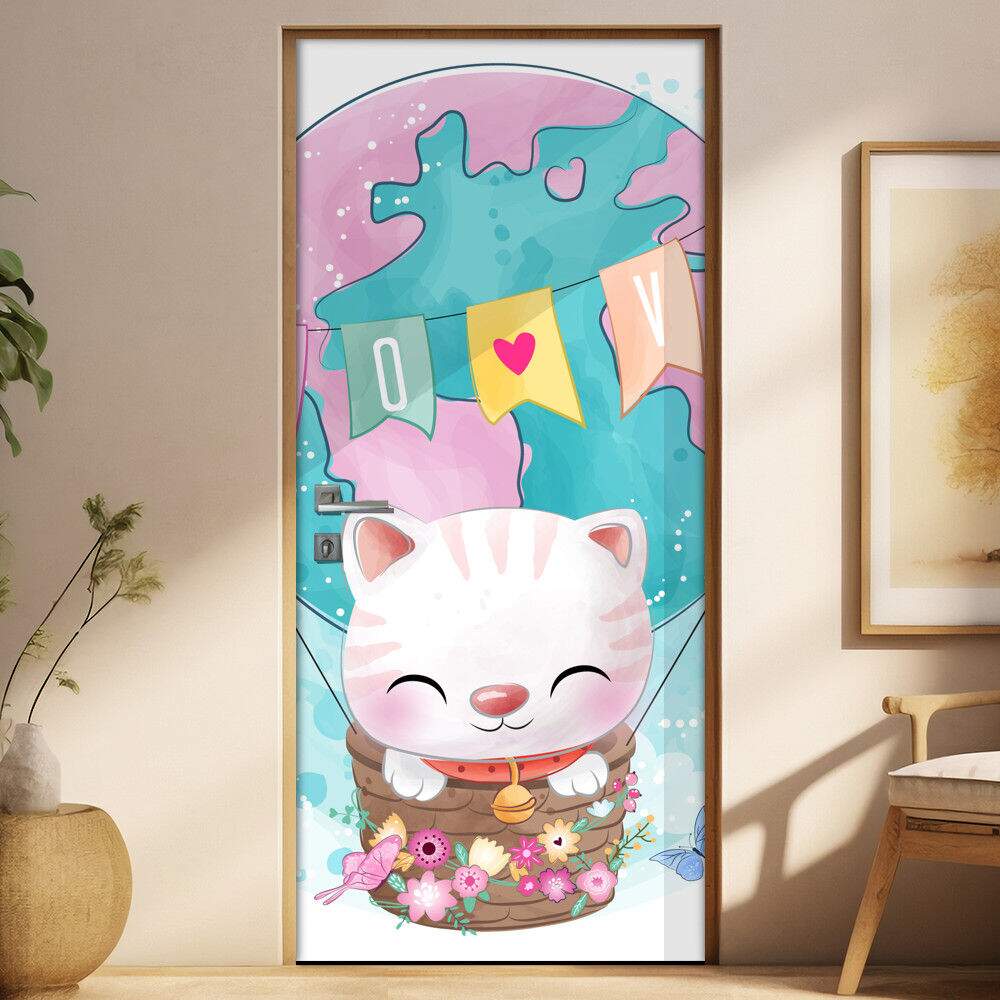 Adesivo para Porta Gatinha no Balo de Planeta