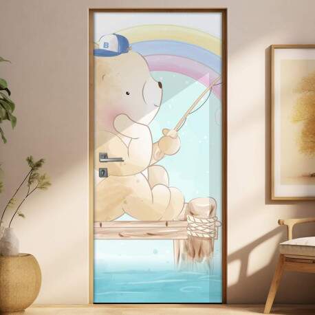 Adesivo para Porta Ursinho Pescador