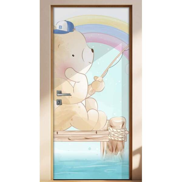 Adesivo para Porta Ursinho Pescador