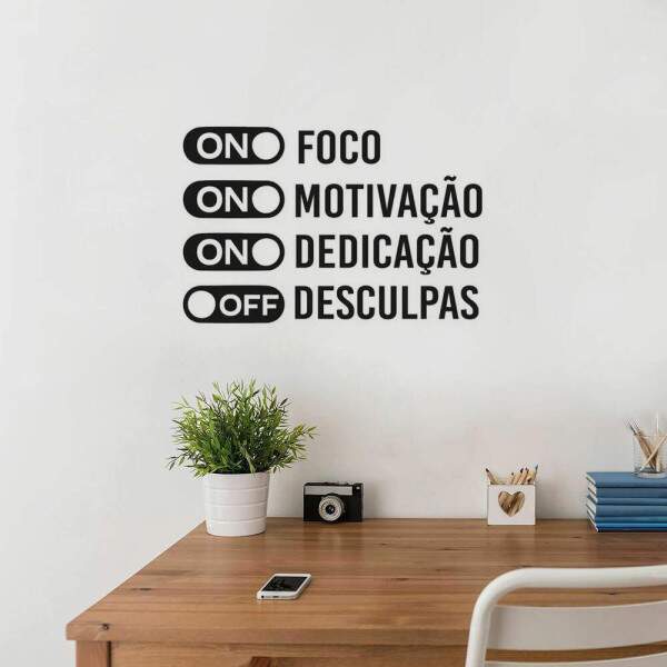 Adesivos de Parede Academia Foco Dedicao Motivao Desculpas