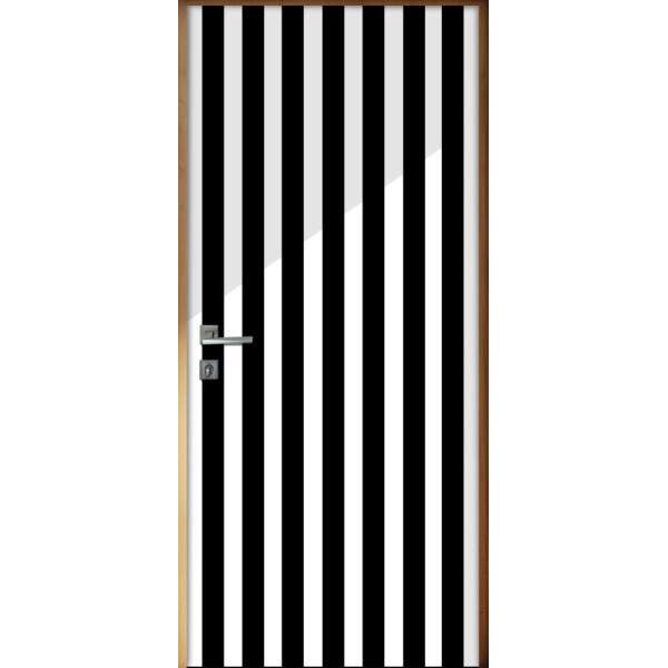 Adesivo Para Porta Jateado Impresso Listrado Preto E Branco