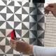 Adesivo Para Porta Jateado Impresso Triagulos Preto E Branco Geometrico