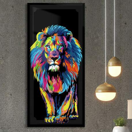 Quadro Decorativo Slim Leo Colorido