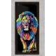 Quadro Decorativo Slim Le�o Colorido