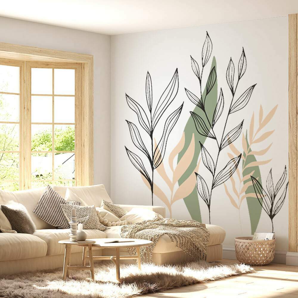 Adesivo de Parede Folhas Contempor�neo Boho