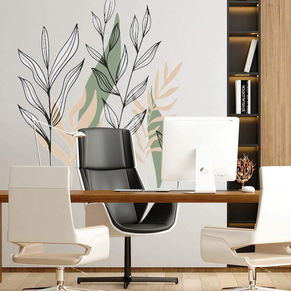 Adesivo de Parede Folhas Contempor�neo Boho