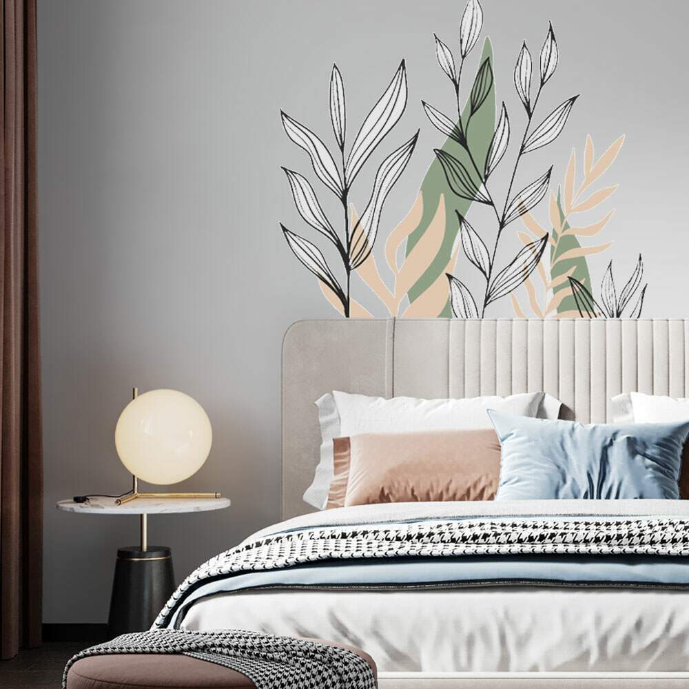 Adesivo de Parede Folhas Contempor�neo Boho