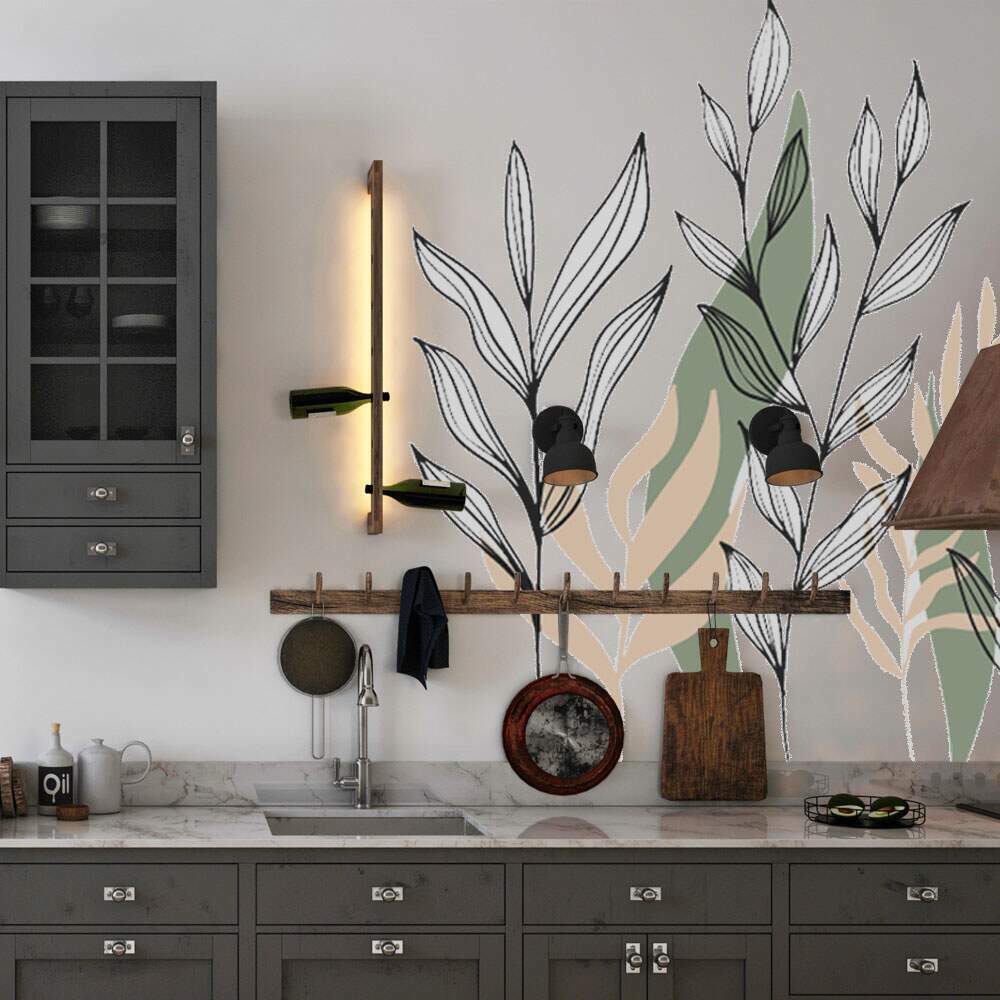 Adesivo de Parede Folhas Contempor�neo Boho