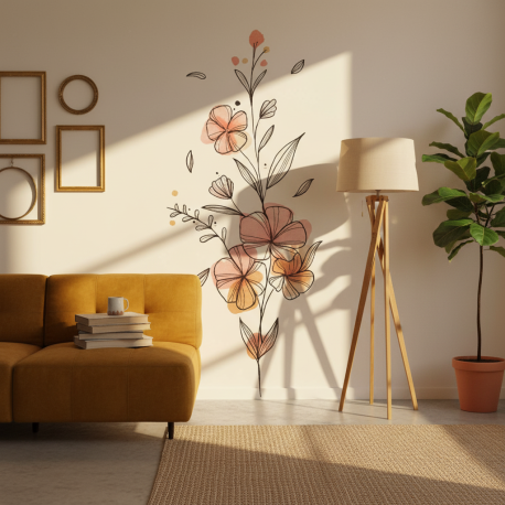 Adesivo de Parede Folhas Contemporneo 02 Boho