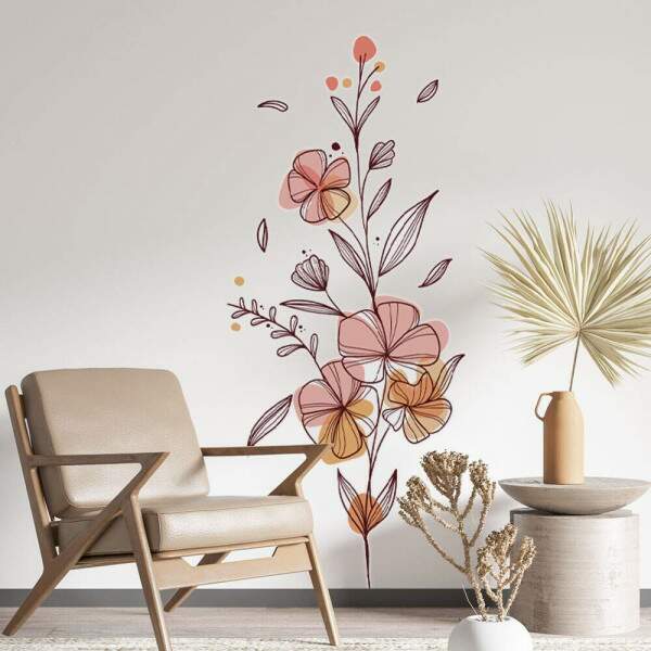 Adesivo de Parede Folhas Contemporneo 02 Boho