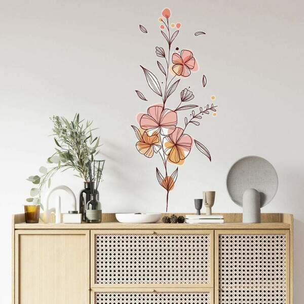 Adesivo de Parede Folhas Contemporneo 02 Boho