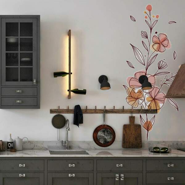 Adesivo de Parede Folhas Contemporneo 02 Boho
