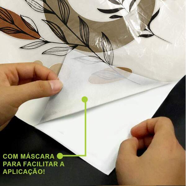 Adesivo de Parede Folhas e Lua Contemporneo Boho