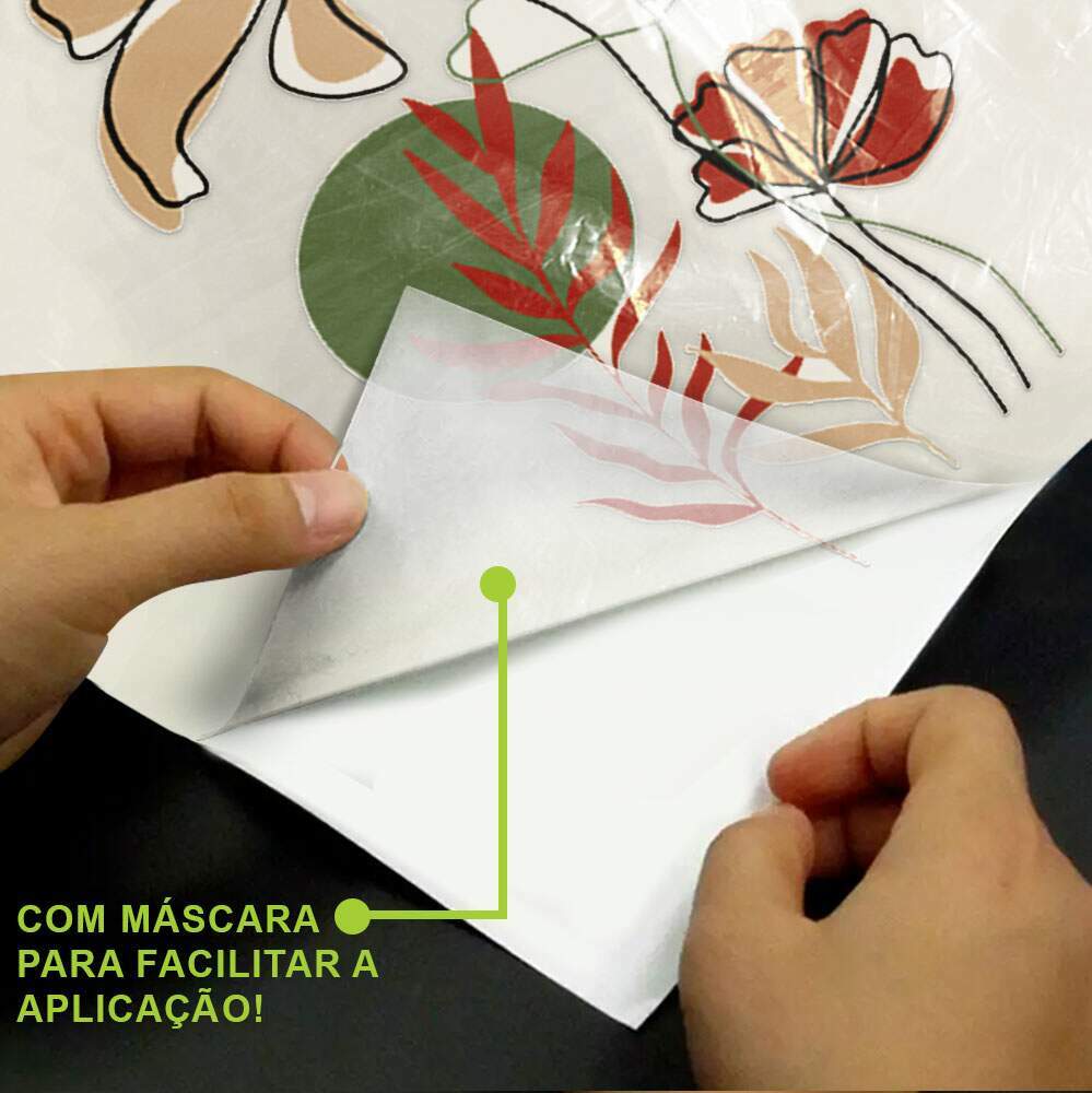 Adesivo de Parede Folhas Contempor�neo 05 Boho