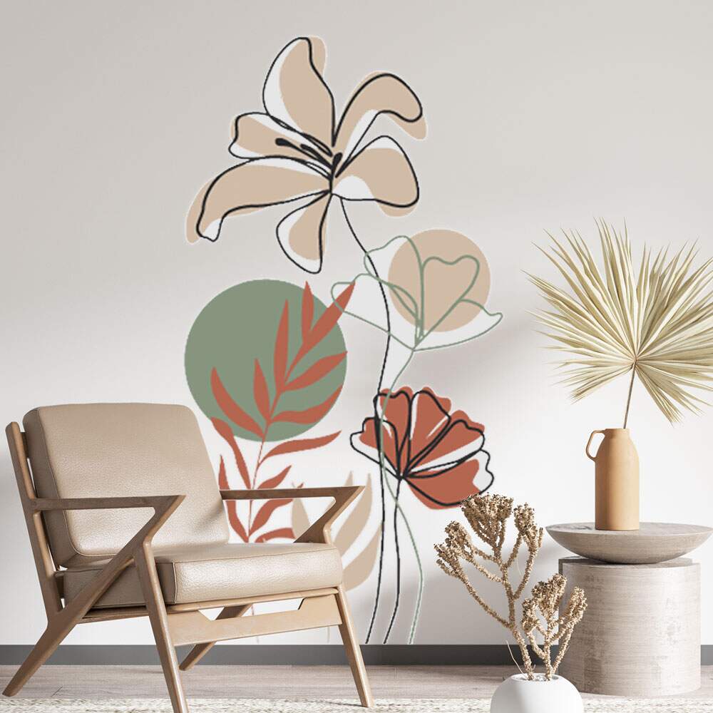 Adesivo de Parede Folhas Contempor�neo 05 Boho