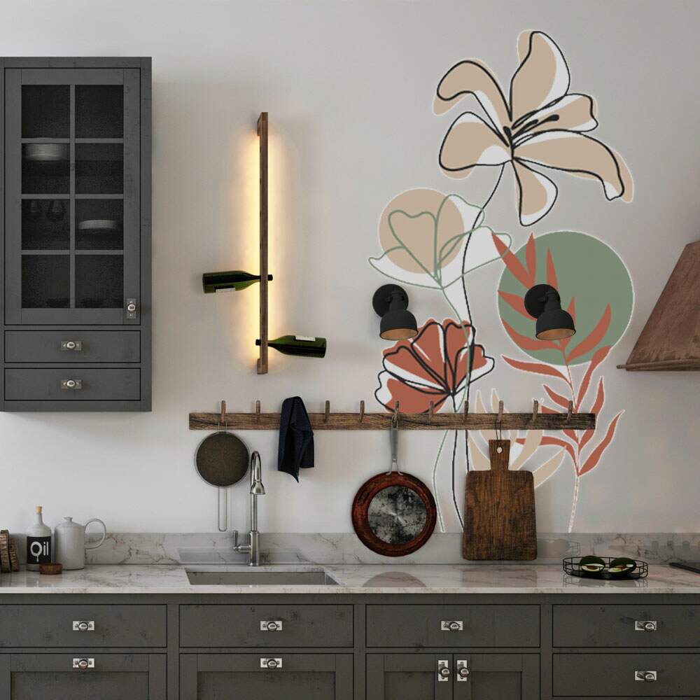 Adesivo de Parede Folhas Contempor�neo 05 Boho