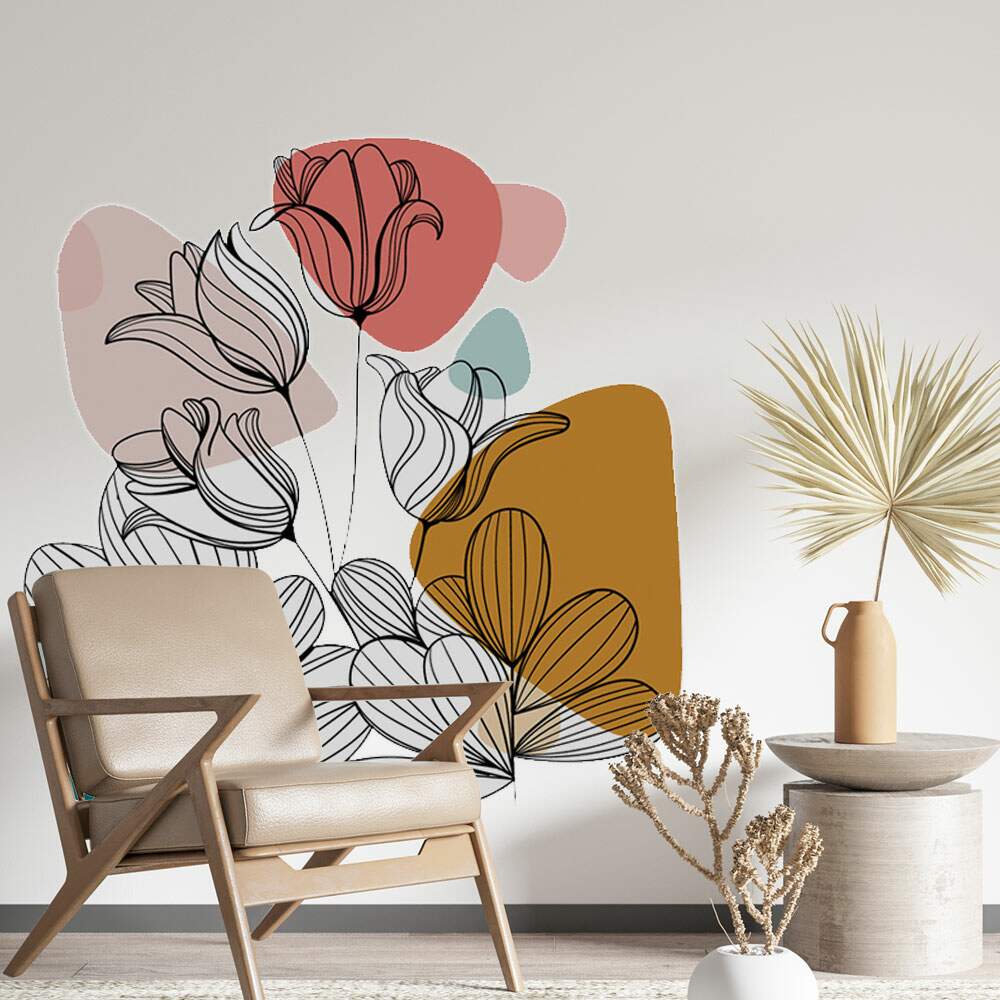 Adesivo de Parede Folhas Contemporneo 07 Boho