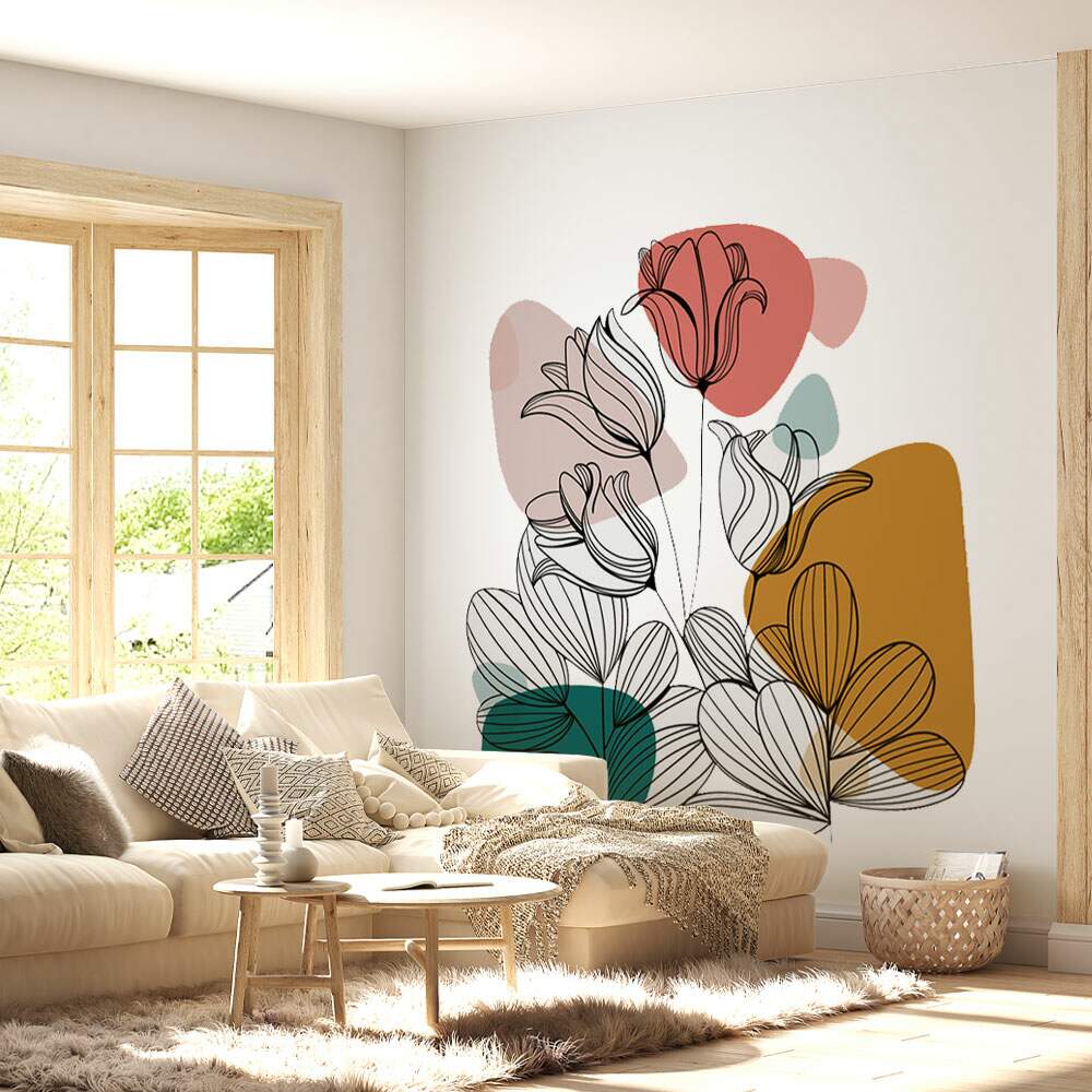 Adesivo de Parede Folhas Contempor�neo 07 Boho