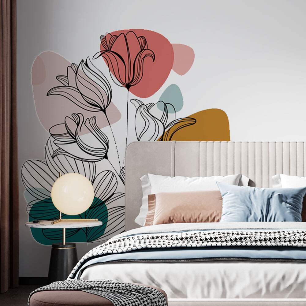 Adesivo de Parede Folhas Contempor�neo 07 Boho